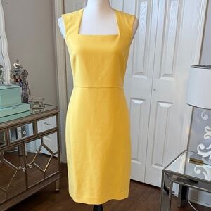 Ann Taylor Factory "Hello Sunshine" Simply Classic Square-Neck Sheath Dress Sz 0